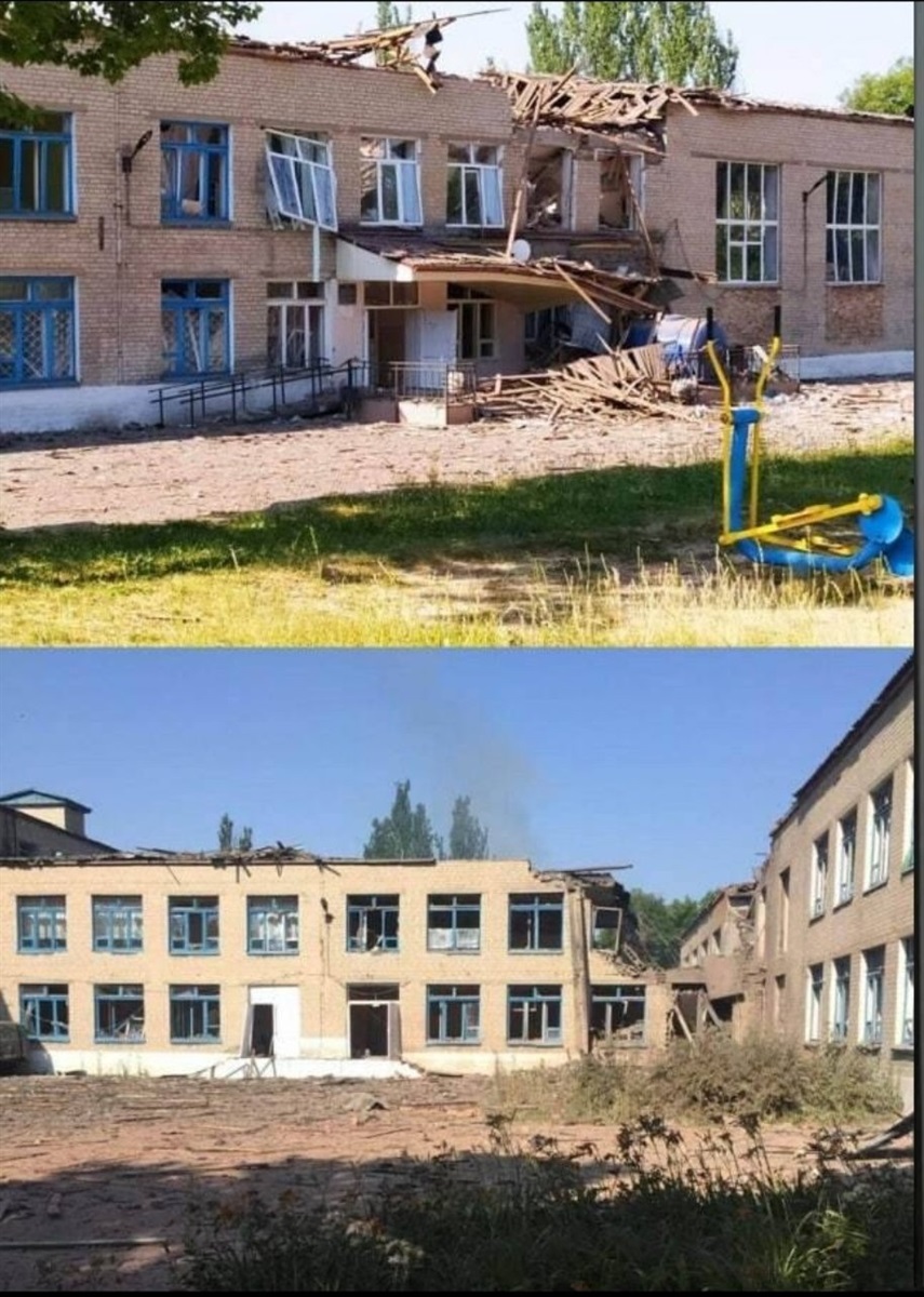 Зруйнована школа у Торецьку
